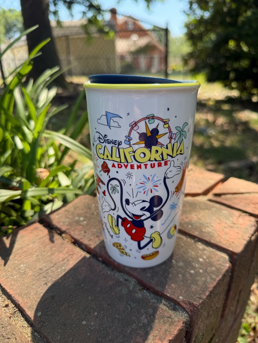 Disney California Adventure Mickey Mouse White Travel Tumbler - Never Used